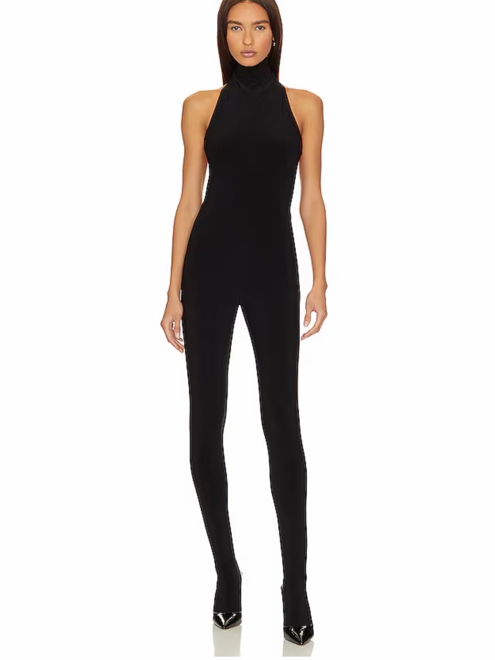 Norma Kamali Black High-Neck Sleeveless Jumpsuit